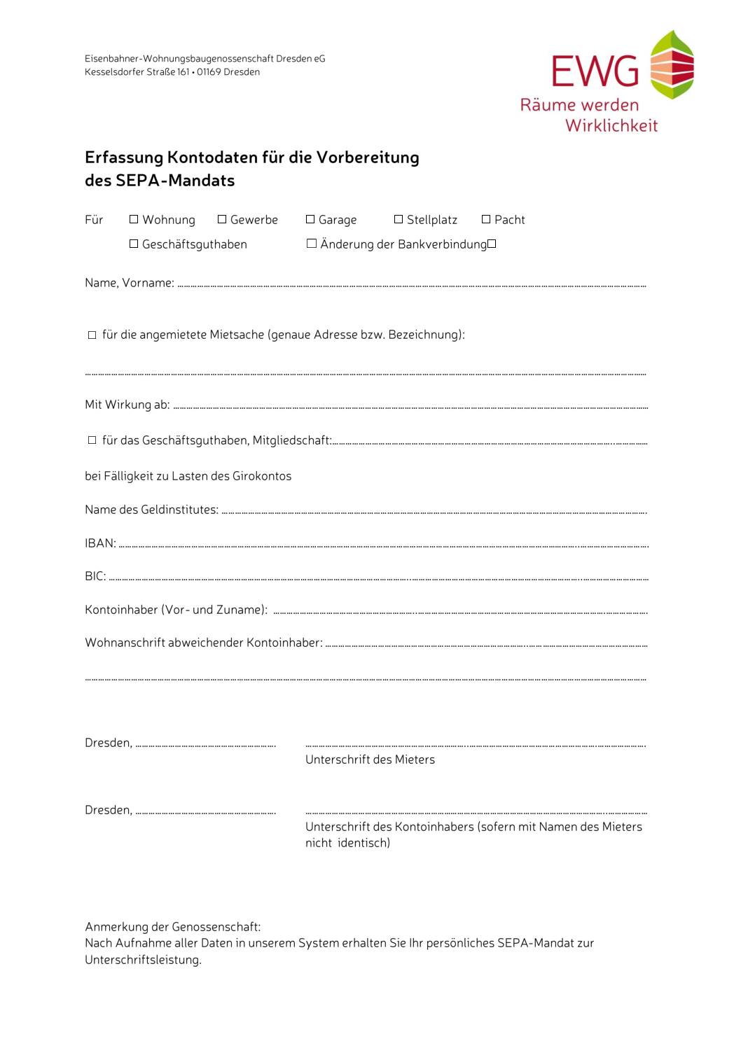 Erfassung Kontodaten