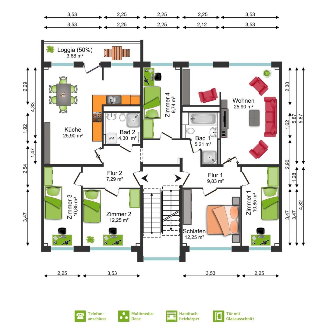 6 Rwe Braunsdorfer Str. 65 501 + 601 Lo Zum Hof 2 Bäder 13805