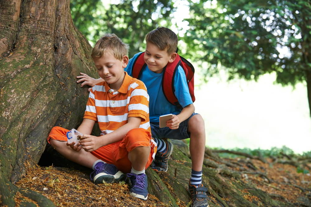 Kinder Beim Geocaching